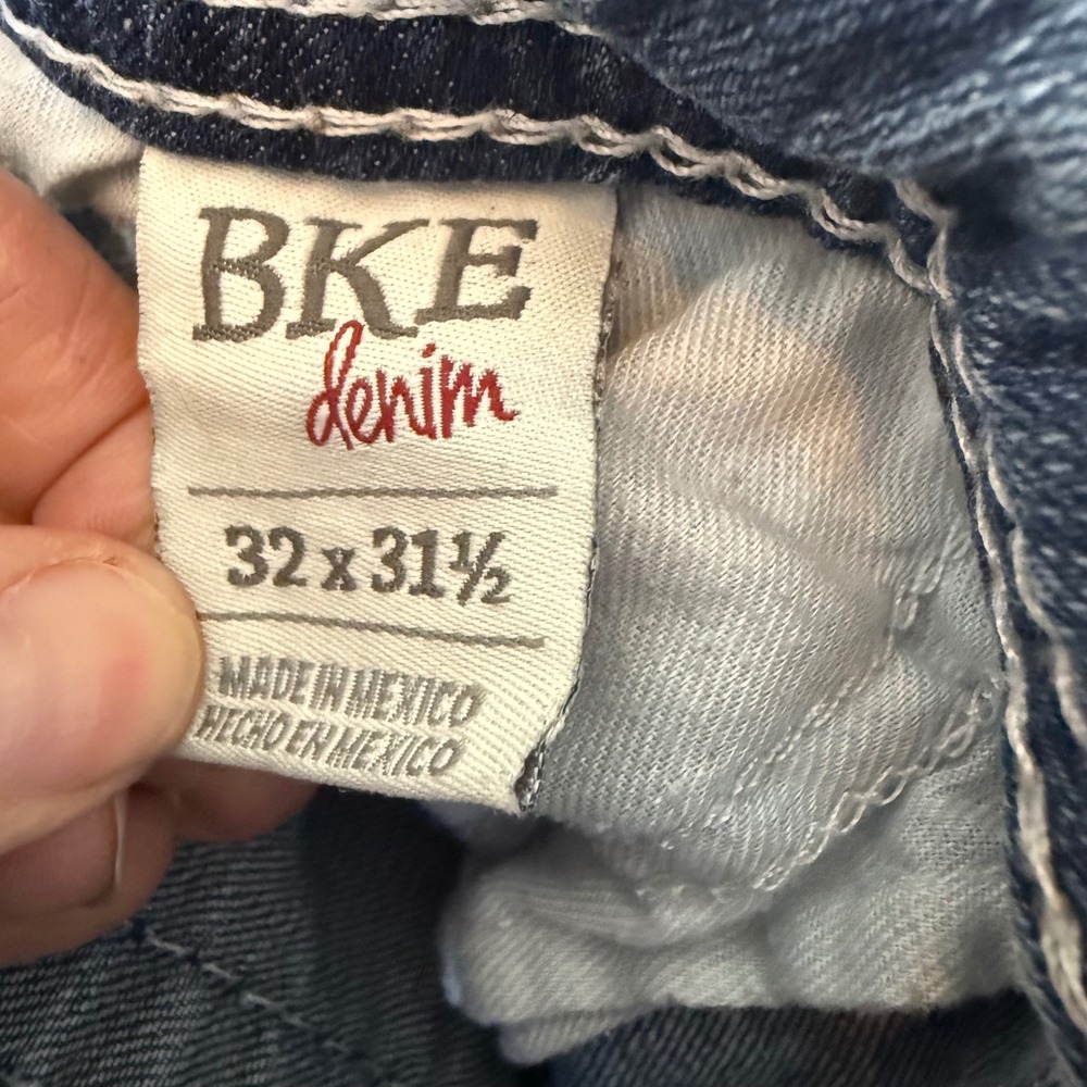 BKE Culture Rocker Straight Leg Distressed Western Jeans Medium Wash 32x31.5 - Picture 5 of 10